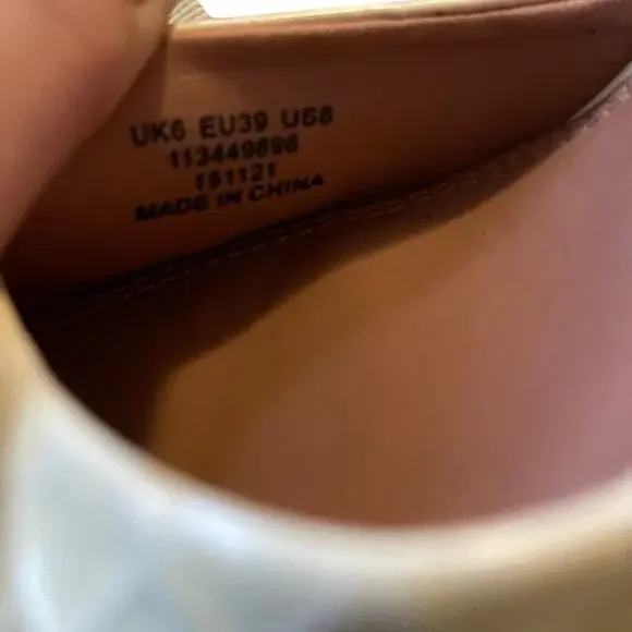 Asos 8 Platform Square Toe Mary Janes Embossed Croc Leather Chunky Heels Cream - Picture 6 of 7